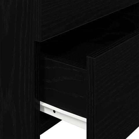 vidaXL Bedside Cabinets 2 pcs with 2 Drawers Black 40x36.5x62 cm