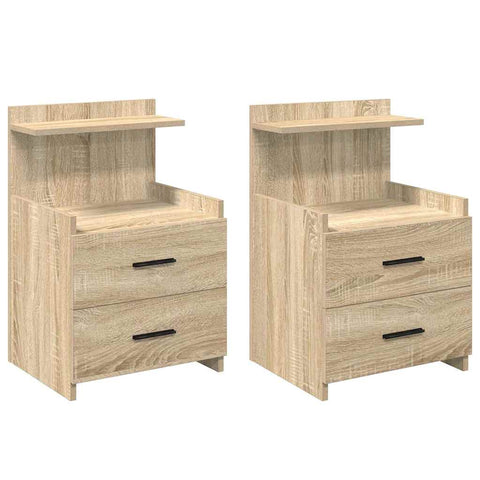 vidaXL Bedside Cabinets 2 pcs with 2 Drawers Sonoma Oak 40x36.5x62 cm