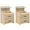 vidaXL Bedside Cabinets 2 pcs with 2 Drawers Sonoma Oak 40x36.5x62 cm
