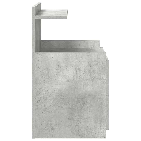 vidaXL Bedside Cabinet with 2 Drawers Concrete Grey 40x36.5x62 cm