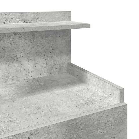 vidaXL Bedside Cabinet with 2 Drawers Concrete Grey 40x36.5x62 cm