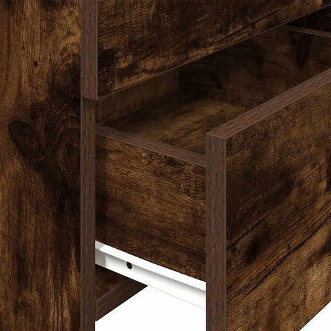 vidaXL Bedside Cabinets 2 pcs with 2 Drawers Smoked Oak 40x36.5x62 cm