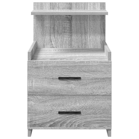 vidaXL Bedside Cabinet with 2 Drawers Grey Sonoma 40x36.5x62 cm