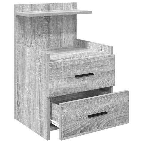 vidaXL Bedside Cabinet with 2 Drawers Grey Sonoma 40x36.5x62 cm
