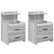 vidaXL Bedside Cabinets 2 pcs with 2 Drawers Grey Sonoma 40x36.5x62 cm