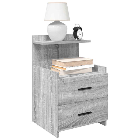 vidaXL Bedside Cabinets 2 pcs with 2 Drawers Grey Sonoma 40x36.5x62 cm