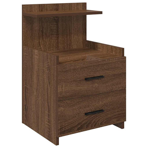 vidaXL Bedside Cabinet with 2 Drawers Brown Oak 40x36.5x62 cm