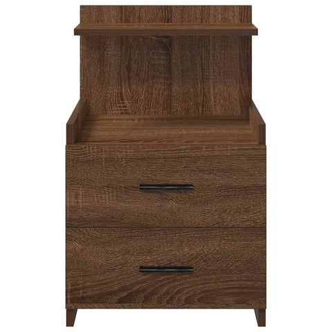 vidaXL Bedside Cabinet with 2 Drawers Brown Oak 40x36.5x62 cm