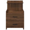 vidaXL Bedside Cabinet with 2 Drawers Brown Oak 40x36.5x62 cm