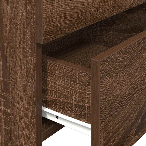 vidaXL Bedside Cabinet with 2 Drawers Brown Oak 40x36.5x62 cm