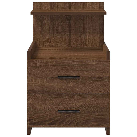 vidaXL Bedside Cabinets 2 pcs with 2 Drawers Brown Oak 40x36.5x62 cm