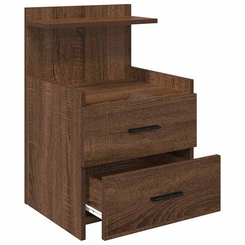 vidaXL Bedside Cabinets 2 pcs with 2 Drawers Brown Oak 40x36.5x62 cm