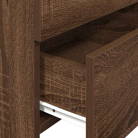 vidaXL Bedside Cabinets 2 pcs with 2 Drawers Brown Oak 40x36.5x62 cm