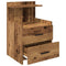 vidaXL Bedside Cabinet with 2 Drawers Old Wood 40x36.5x62 cm
