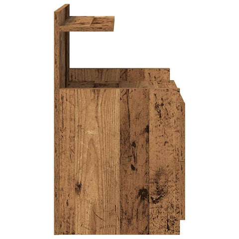 vidaXL Bedside Cabinet with 2 Drawers Old Wood 40x36.5x62 cm