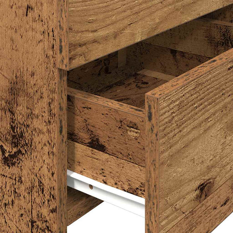 vidaXL Bedside Cabinet with 2 Drawers Old Wood 40x36.5x62 cm