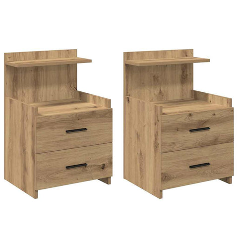 vidaXL Bedside Cabinets 2 pcs with 2 Drawers Artisan Oak 40x36.5x62 cm