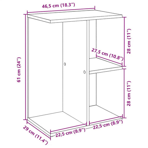 vidaXL Bedside Table White 46.5x29x61 cm Engineered Wood