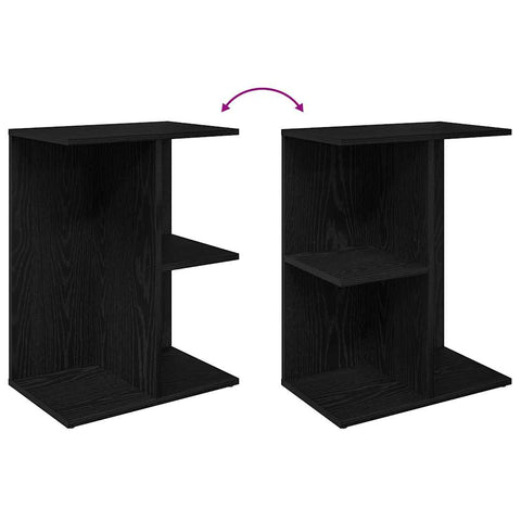 vidaXL Bedside Table Black Oak 46.5x29x61 cm Engineered Wood