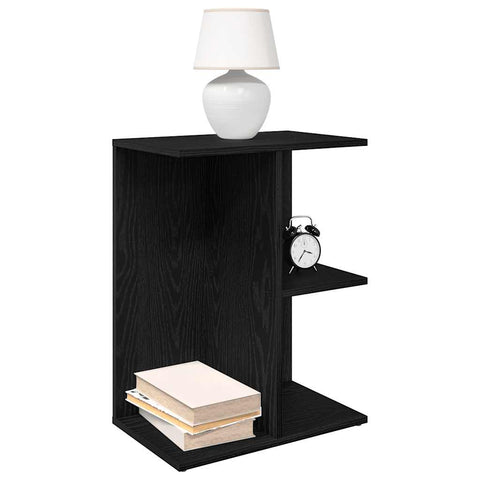 vidaXL Bedside Table Black Oak 46.5x29x61 cm Engineered Wood