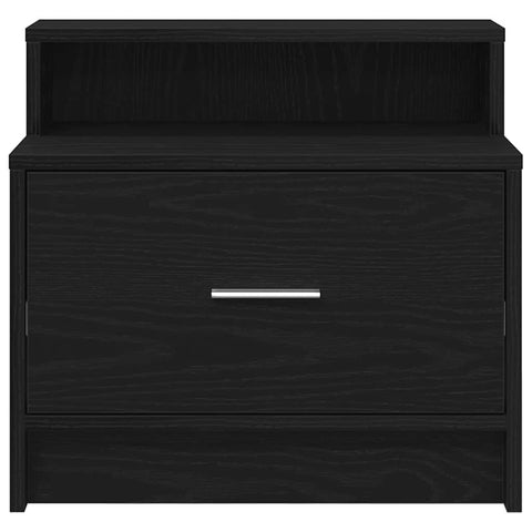 vidaXL Bedside Cabinet with Drawer Black Oak 51x31x47 cm