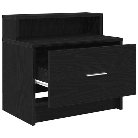 vidaXL Bedside Cabinet with Drawer Black Oak 51x31x47 cm