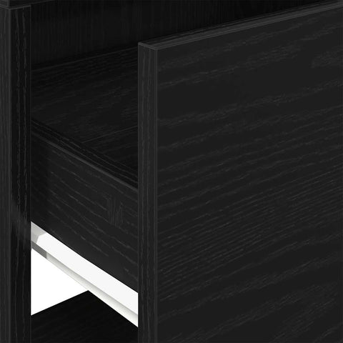 vidaXL Bedside Cabinet with Drawer Black Oak 51x31x47 cm