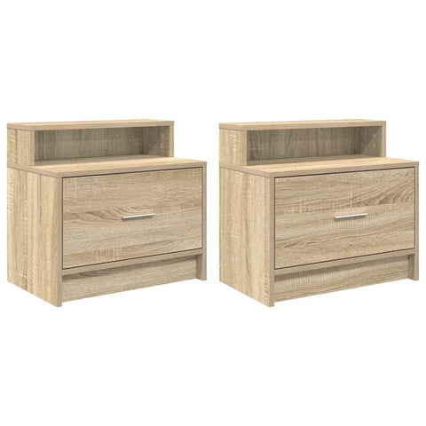 vidaXL Bedside Cabinets with Drawer 2 pcs Sonoma Oak 51x31x47 cm