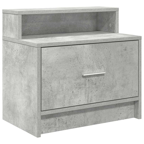vidaXL Bedside Cabinet with Drawer Concrete Grey 51x31x47 cm