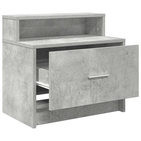 vidaXL Bedside Cabinet with Drawer Concrete Grey 51x31x47 cm