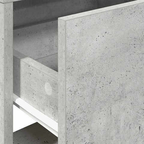 vidaXL Bedside Cabinet with Drawer Concrete Grey 51x31x47 cm