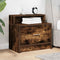 vidaXL Bedside Cabinet with Drawer Smoked Oak 51x31x47 cm