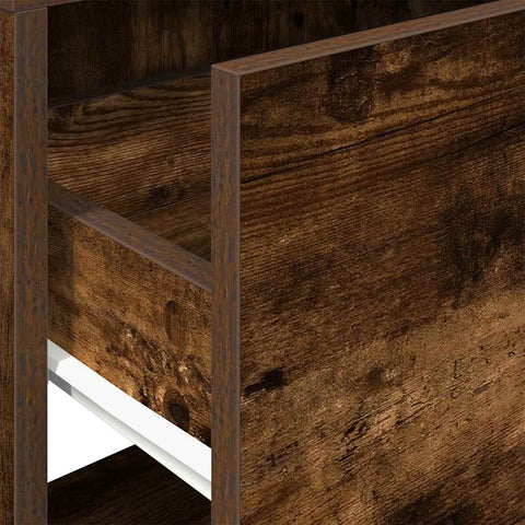 vidaXL Bedside Cabinets with Drawer 2 pcs Smoked Oak 51x31x47 cm