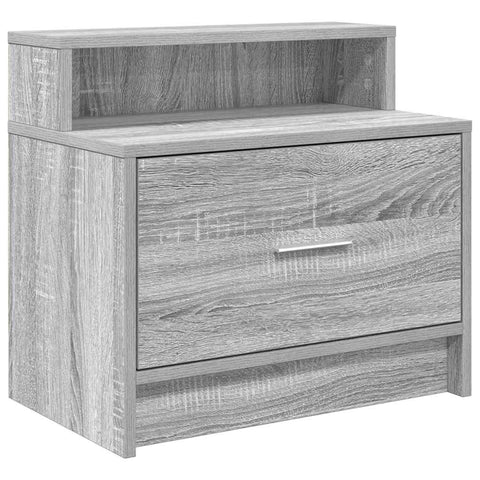 vidaXL Bedside Cabinet with Drawer Grey Sonoma 51x31x47 cm