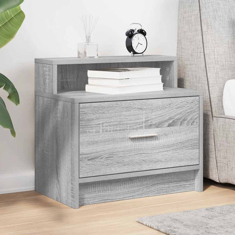 vidaXL Bedside Cabinet with Drawer Grey Sonoma 51x31x47 cm