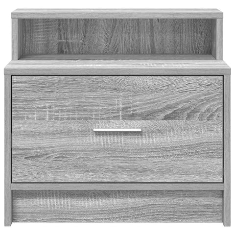 vidaXL Bedside Cabinets with Drawer 2 pcs Grey Sonoma 51x31x47 cm