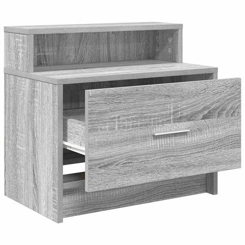 vidaXL Bedside Cabinets with Drawer 2 pcs Grey Sonoma 51x31x47 cm