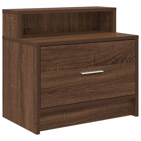 vidaXL Bedside Cabinet with Drawer Brown Oak 51x31x47 cm
