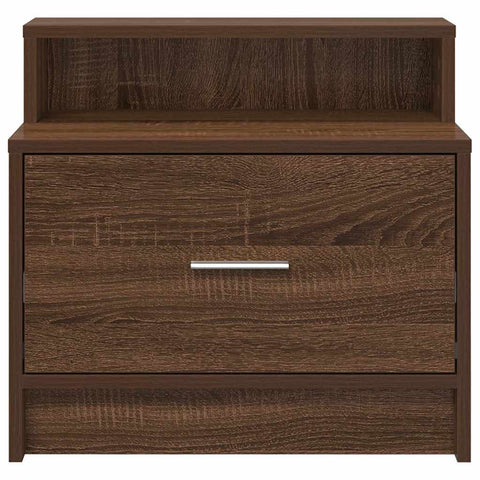 vidaXL Bedside Cabinet with Drawer Brown Oak 51x31x47 cm