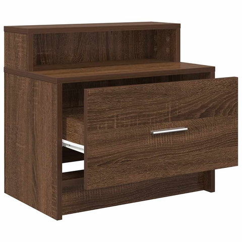 vidaXL Bedside Cabinet with Drawer Brown Oak 51x31x47 cm
