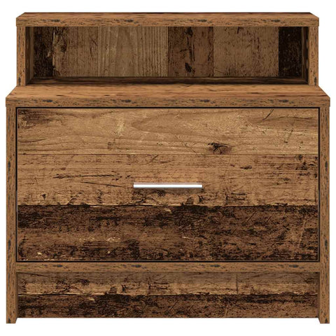 vidaXL Bedside Cabinet with Drawer Old Wood 51x31x47 cm