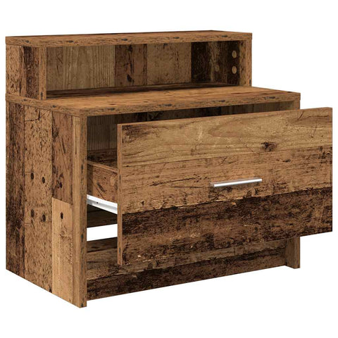 vidaXL Bedside Cabinet with Drawer Old Wood 51x31x47 cm