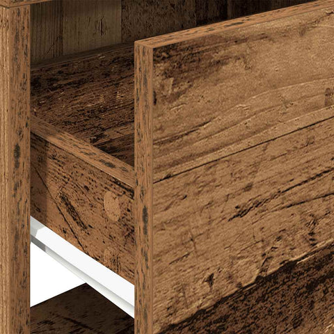 vidaXL Bedside Cabinet with Drawer Old Wood 51x31x47 cm