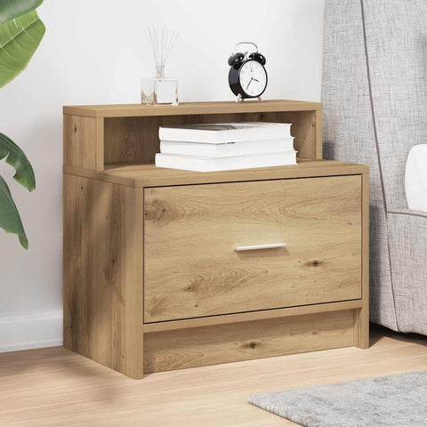 vidaXL Bedside Cabinet with Drawer Artisan Oak 51x31x47 cm