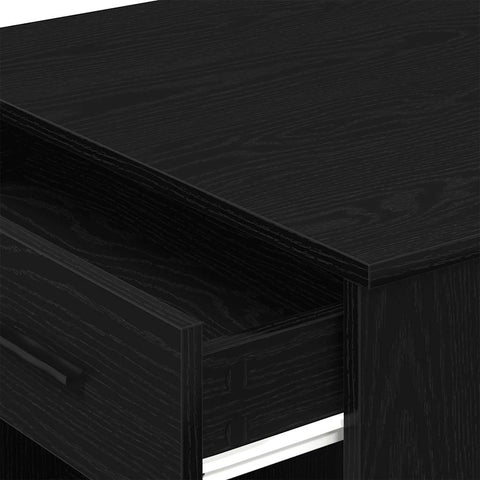 vidaXL Desk with Drawer and Shelf Black Oak 102x62x77.5 cm Engineered Wood