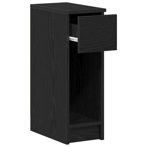 vidaXL Bedside Cabinet with Drawer Black Oak 20x36x60 cm