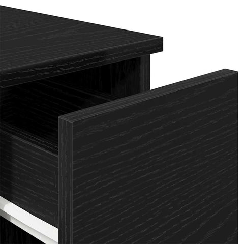 vidaXL Bedside Cabinet with Drawer Black Oak 20x36x60 cm