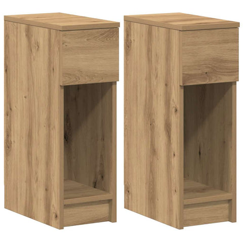 vidaXL Bedside Cabinets with Drawer 2 pcs Artisan Oak 20x36x60 cm