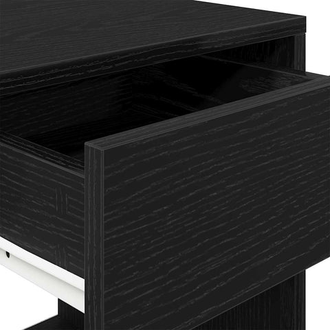 vidaXL Bedside Cabinets with Drawer 2 pcs Black Oak 35x34x66.5 cm