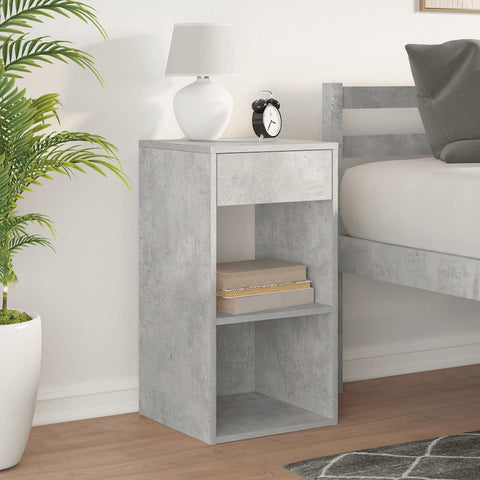 vidaXL Bedside Cabinet with Drawer Concrete Grey 35x34x66.5 cm
